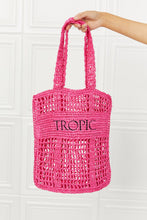 Load image into Gallery viewer, Fame Tropic Babe Straw Tote Bag Ti Amo I love you
