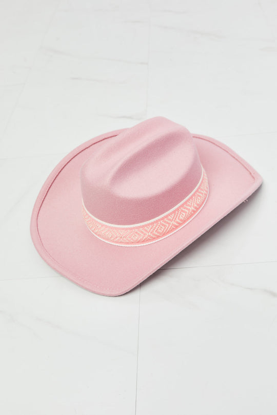 Fame Western Cutie Cowboy Hat in Pink Ti Amo I love you