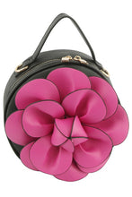 Load image into Gallery viewer, Fashion 3D Flower Round Crossbody Bag Ti Amo I love you
