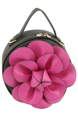 Fashion 3D Flower Round Crossbody Bag Ti Amo I love you