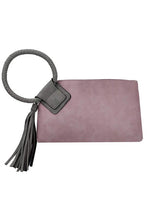 Load image into Gallery viewer, Fashion Cuff Handle Tassel Wristlet Clutch Ti Amo I love you
