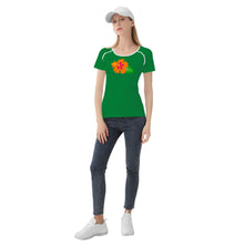 Load image into Gallery viewer, Ti Amo I love you - Exclusive Brand - Fun Green - Hawaiian Flower - Women&#39;s T shirt - Sizes XS-2XL
