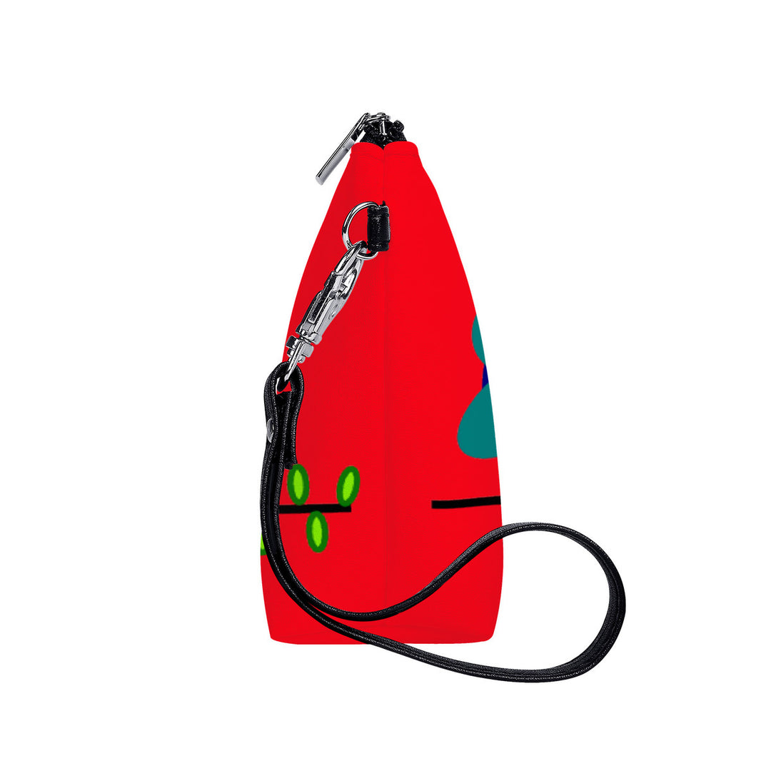 Ti Amo I love you - Exclusive Brand - Ferrari Red - 3 Sitting Owls - Sling Cosmetic Bag