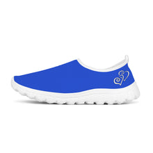 Load image into Gallery viewer, Ti Amo I love you - Exclusive Brand - Enchanting Sapphire - Double White Heart - Women&#39;s Mesh Running Shoes - White Soles
