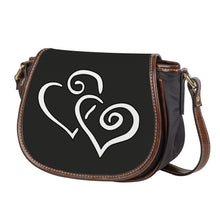 Load image into Gallery viewer, Ti Amo I love you - Exclusive Brand - Tuatara - Double White Heart - Saddle Bag
