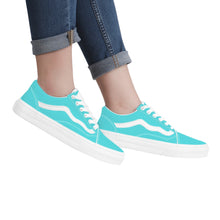 Load image into Gallery viewer, Ti Amo I love you - Exclusive Brand - Medium Turquoise Blue - Low Top Flat Sneaker
