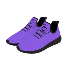 Load image into Gallery viewer, Ti Amo I love you - Exclusive Brand - Heliotrope 3 - Double Black Heart - Lightweight Mesh Knit Sneaker - Black Soles
