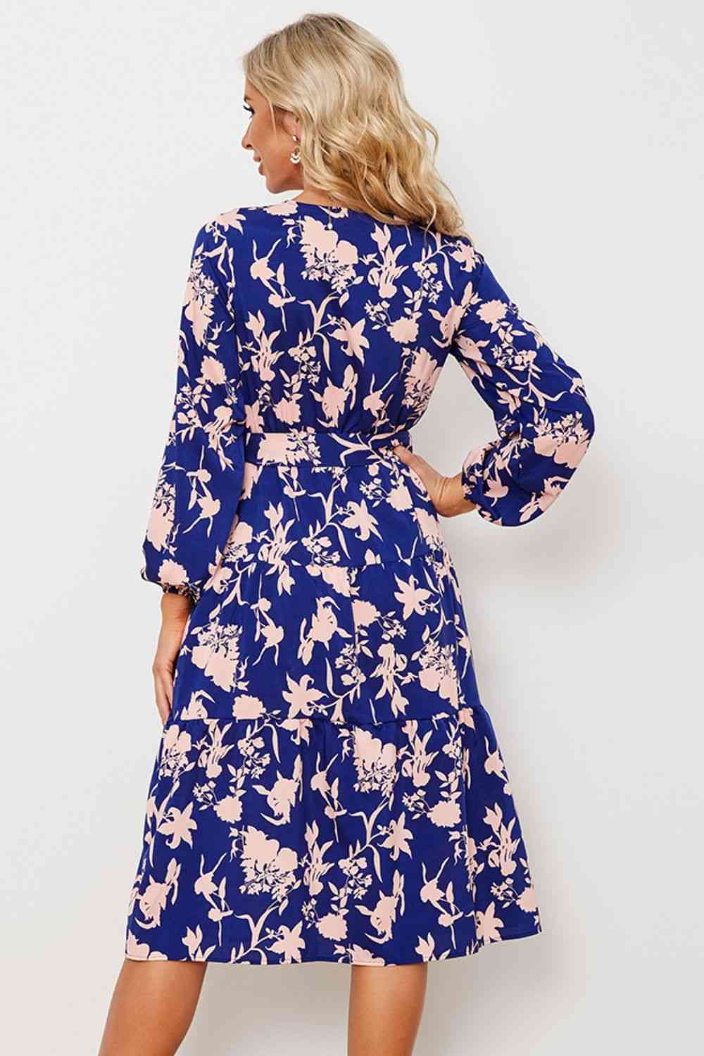 Floral Belted Tiered Midi Dress Ti Amo I love you