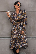 Load image into Gallery viewer, Floral Flounce Sleeve Tiered Dress Ti Amo I love you
