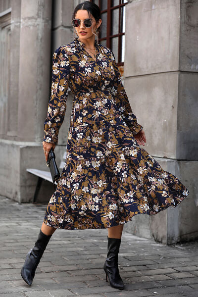 Floral Flounce Sleeve Tiered Dress Ti Amo I love you