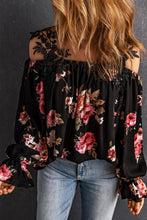 Load image into Gallery viewer, Floral Lace Cold-Shoulder Flounce Sleeve Blouse - Sizes S-L Ti Amo I love you
