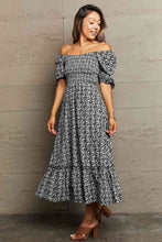 Load image into Gallery viewer, Floral Lace-Up Off-Shoulder Midi Dress Ti Amo I love you
