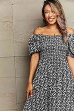 Load image into Gallery viewer, Floral Lace-Up Off-Shoulder Midi Dress Ti Amo I love you
