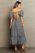 Load image into Gallery viewer, Floral Lace-Up Off-Shoulder Midi Dress Ti Amo I love you
