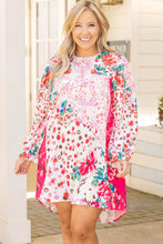 Load image into Gallery viewer, Floral Long Sleeve Plus Size Shift Dress - Sizes 1X-3X Ti Amo I love you
