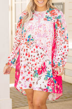 Load image into Gallery viewer, Floral Long Sleeve Plus Size Shift Dress - Sizes 1X-3X Ti Amo I love you
