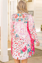 Load image into Gallery viewer, Floral Long Sleeve Plus Size Shift Dress - Sizes 1X-3X Ti Amo I love you
