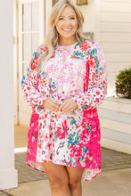 Load image into Gallery viewer, Floral Long Sleeve Plus Size Shift Dress - Sizes 1X-3X Ti Amo I love you
