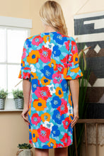 Load image into Gallery viewer, Floral Notched Neck Half Sleeve Dress - Sizes S-&#39;XL Ti Amo I love you
