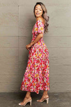 Load image into Gallery viewer, Floral Off-Shoulder Frill Trim Maxi Dress Ti Amo I love you
