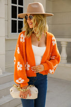 Load image into Gallery viewer, Floral Open Front Fuzzy Cardigan Ti Amo I love you
