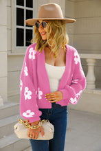 Load image into Gallery viewer, Floral Open Front Fuzzy Cardigan Ti Amo I love you
