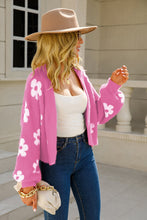 Load image into Gallery viewer, Floral Open Front Fuzzy Cardigan Ti Amo I love you
