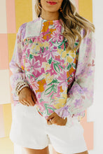 Load image into Gallery viewer, Floral Patchwork Lace Trim Blouse Ti Amo I love you
