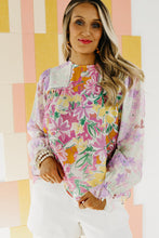 Load image into Gallery viewer, Floral Patchwork Lace Trim Blouse Ti Amo I love you
