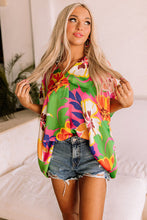 Load image into Gallery viewer, Floral Print Loose Fit V Neck Tunic Blouse Ti Amo I love you
