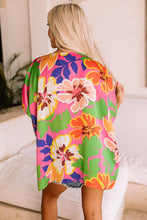 Load image into Gallery viewer, Floral Print Loose Fit V Neck Tunic Blouse Ti Amo I love you
