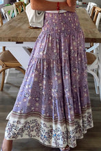 Load image into Gallery viewer, Floral Print Shirred High Waist Maxi Skirt Ti Amo I love you
