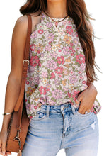 Load image into Gallery viewer, Floral Scalloped Round Neck Shift Tank Top Ti Amo I love you
