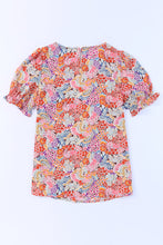 Load image into Gallery viewer, Floral Short Flounce Sleeve Blouse Ti Amo I love you
