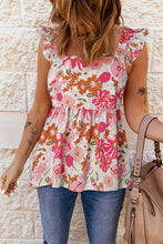 Load image into Gallery viewer, Floral Square Neck Babydoll Top Ti Amo I love you
