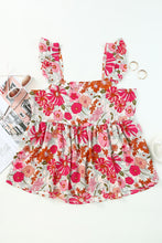 Load image into Gallery viewer, Floral Square Neck Babydoll Top Ti Amo I love you
