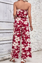 Load image into Gallery viewer, Floral Strapless Wide Leg Jumpsuit Ti Amo I love you
