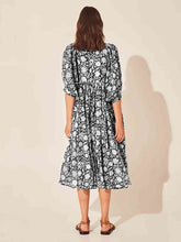 Load image into Gallery viewer, Floral Tie Neck Lantern Sleeve Dress Ti Amo I love you
