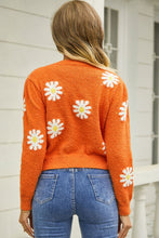 Load image into Gallery viewer, Flower Pattern Round Neck Short Sleeve Pullover Sweater Ti Amo I love you
