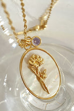 Load image into Gallery viewer, Flower Shell Pendant Copper Necklace Ti Amo I love you
