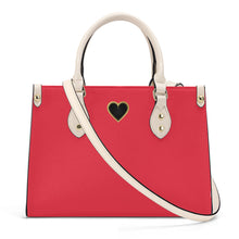 Load image into Gallery viewer, Ti Amo I love you - Exclusive Brand - Red Pink - Luxury Womens PU Tote Bag - Cream Straps
