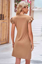 Load image into Gallery viewer, Flutter Sleeve Tulip Hem Dress Ti Amo I love you
