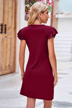 Load image into Gallery viewer, Flutter Sleeve Tulip Hem Dress Ti Amo I love you
