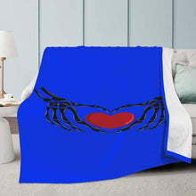 Load image into Gallery viewer, Ti Amo I love you - Exclusive Brand  - Blue Blue Eyes - Skeleton Hands with Heart - Micro Fleece Blankets
