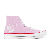 Load image into Gallery viewer, Ti Amo I love you - Exclusive Brand - Vanilla Ice - White Daisy - Womens High Top Canvas Shoes - White  Soles
