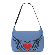 Load image into Gallery viewer, Ti Amo I love you - Exclusive Brand - Glaucous - Skeleton Heart Hands  -  Journey Computer Shoulder Bag
