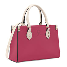 Load image into Gallery viewer, Ti Amo I love you - Exclusive Brand - Viva Magenta - Luxury Womens PU Tote Bag - Cream Straps
