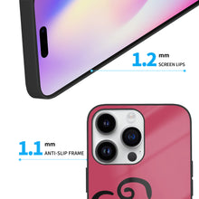 Load image into Gallery viewer, Ti Amo I love you - Exclusive Brand - Viva Magenta - Double Black Heart -  iPhone 14 Glass Case (3 cameras)
