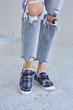 Load image into Gallery viewer, Forever Link Plaid Plush Flat Sneakers Ti Amo I love you
