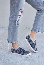 Load image into Gallery viewer, Forever Link Plaid Plush Flat Sneakers Ti Amo I love you
